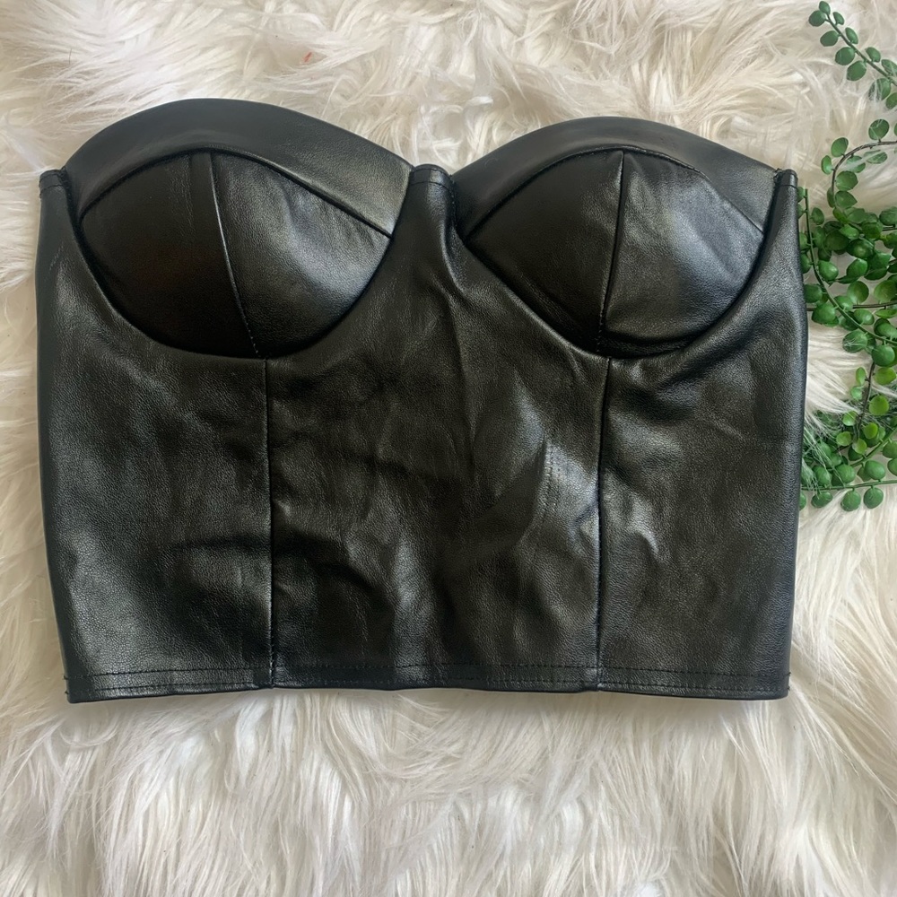 Leather crop top